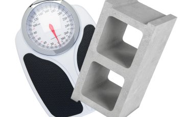 cinder block on weight scale